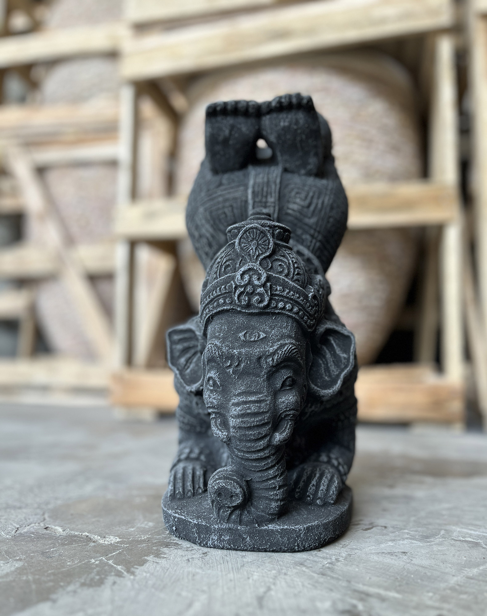 Zementfigur 'Yoga Ganesh', H 40 cm, B 15 cm, L 19 cm günstig bestellen