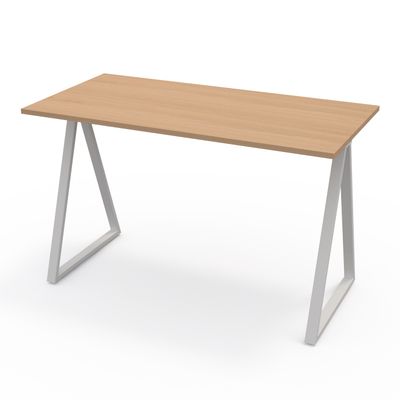 EasyHome - Bureau télétravail LV9 110 cm - hêtre - pieds blancs