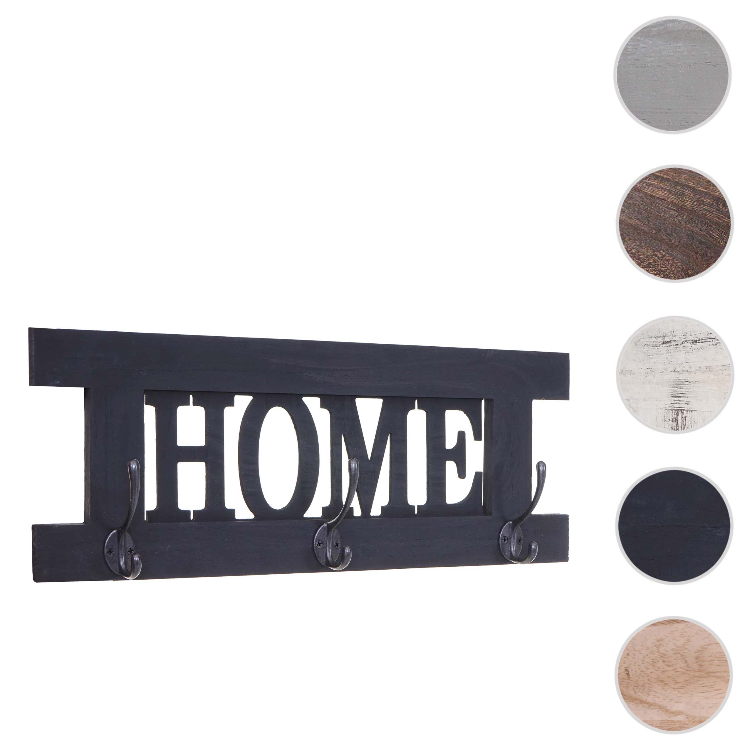 Wandgarderobe MCW-C60 Home, Garderobe Garderobenpaneel, Shabby-Look Vintage 55x21cm ~ dunkelgrau