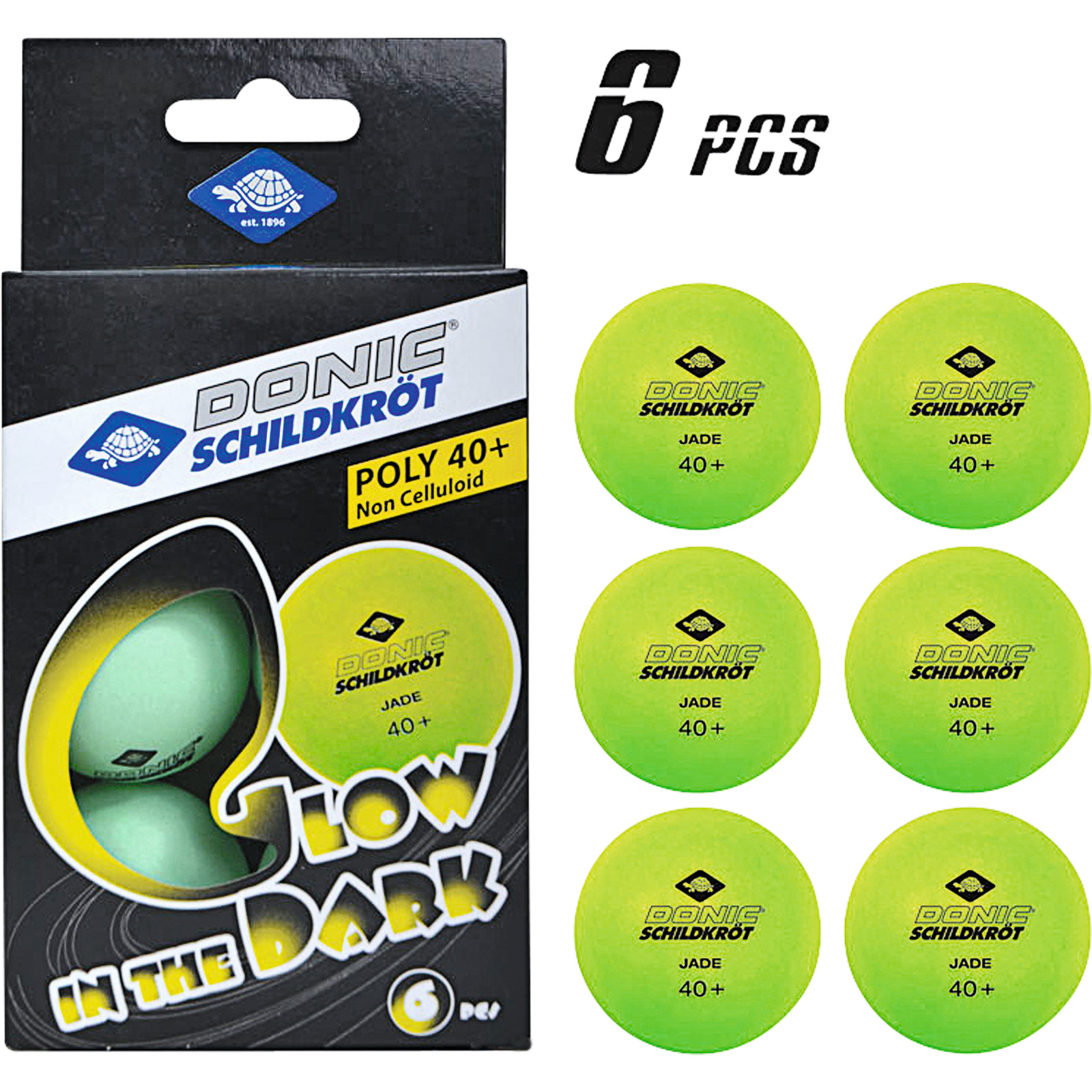 Donic-Schildkröt Tischtennisball Glow Poly 40+