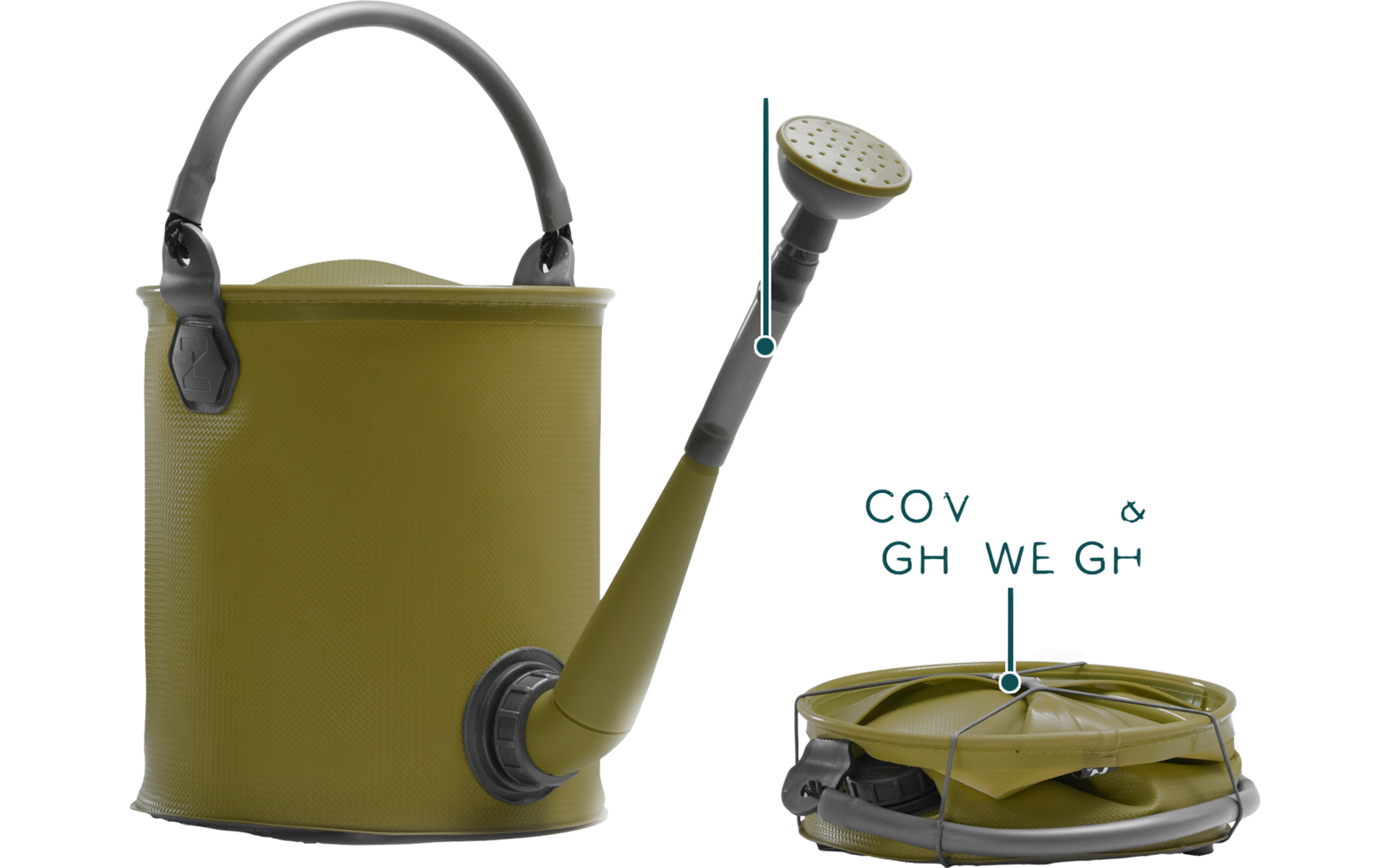 Colapz faltbare Gießkanne und Eimer olive green