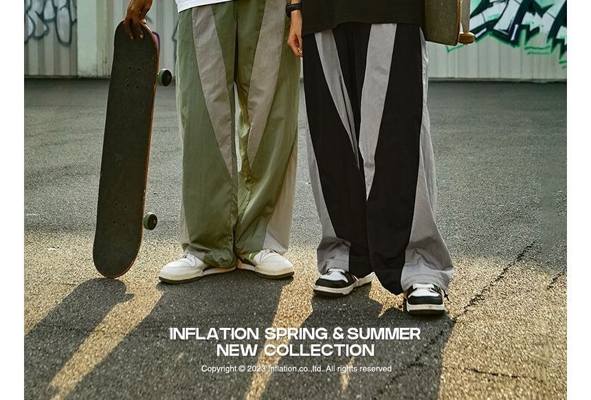 Newin - Unisex Colorblock wijde joggingbroek