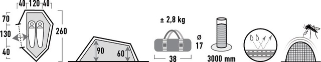 High Peak Tunnelzelt »Sparrow« 2 Personen