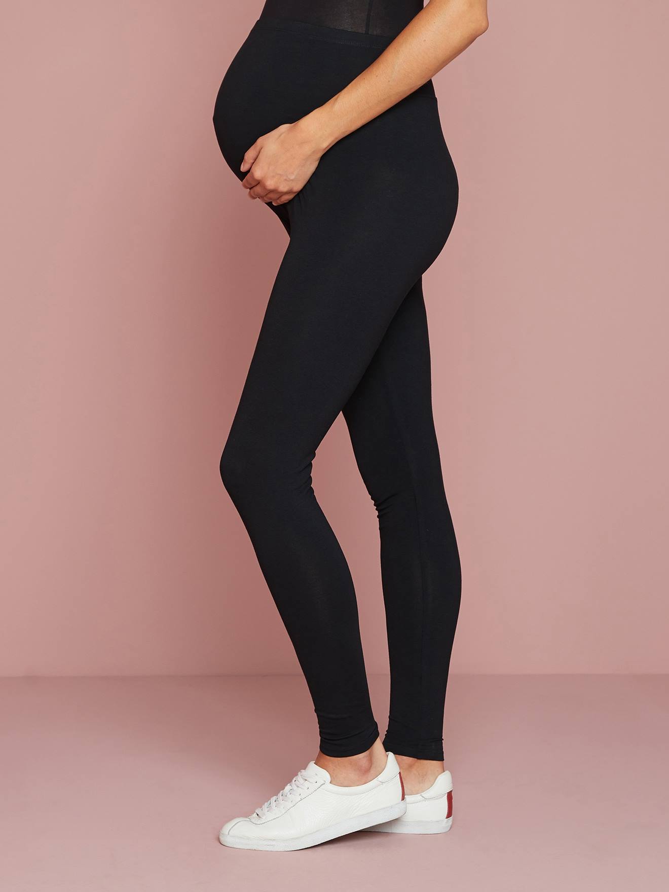 Calças legging pretas compridas para gestantes