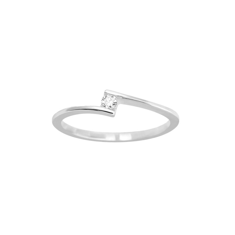 Bague Femme - Or 18 Carats - Diamant 0,06 Carats