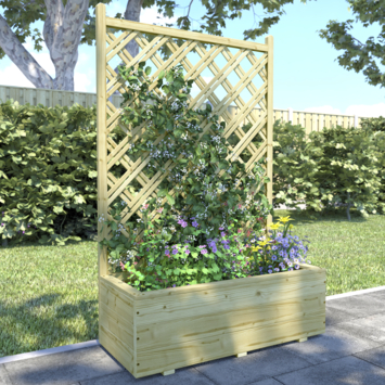 Bloembak met dubbele trellis 90x40 cm