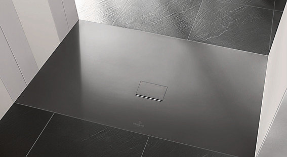 Receveur de douche 90 x 120 x 4 cm, Quaryl, anthracite, Villeroy & Boch Squaro Infinity