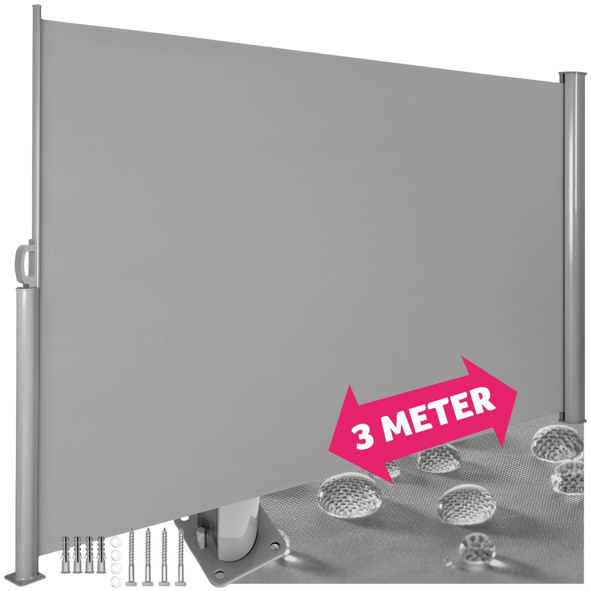 tectake aluminium zijluifel, 200 x 300 cm