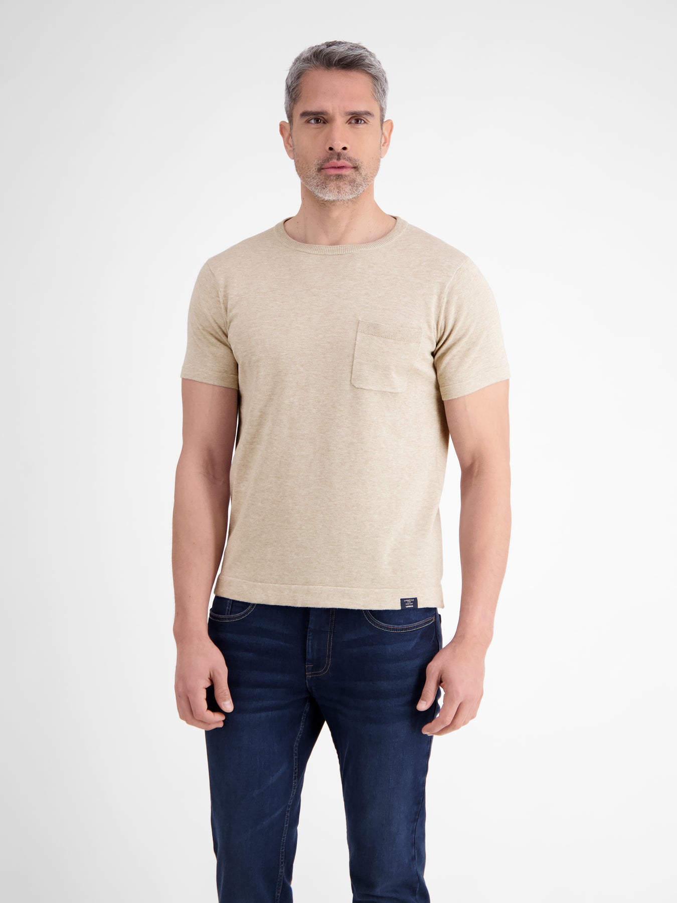 Strick-T-Shirt mit Brusttasche