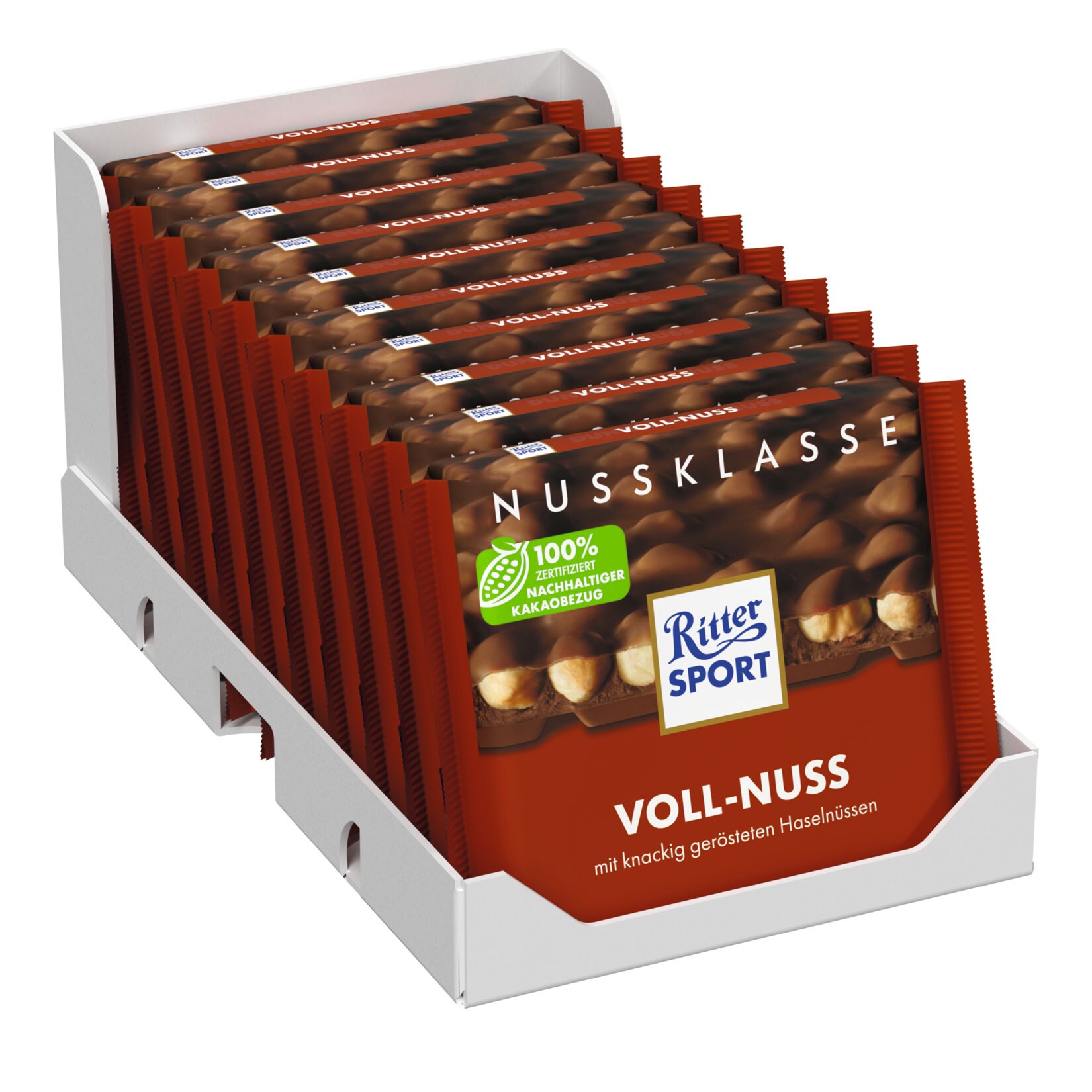 Ritter Sport Nussklasse Voll-Nuss 100 g, 10er Pack