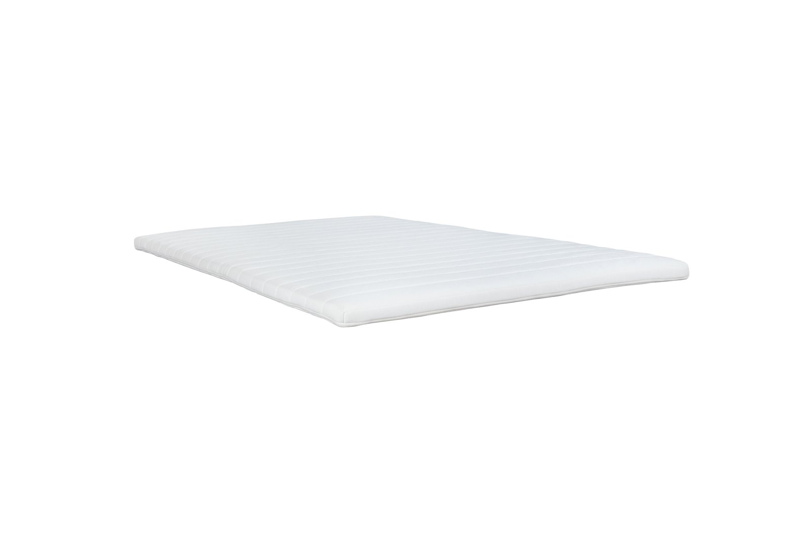Basic overmadrass 120x200 cm I tekstil Roma 5 cm, Jersey strech hvit tekstil