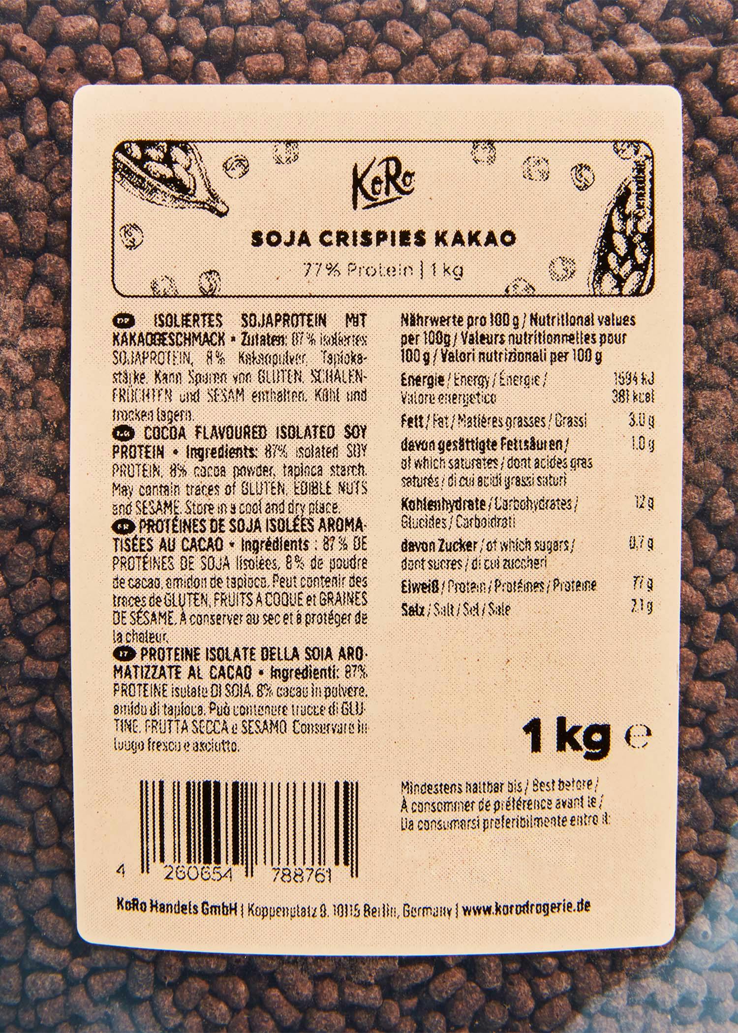 Soja Protein Crispies 77 % mit Kakao 1 kg