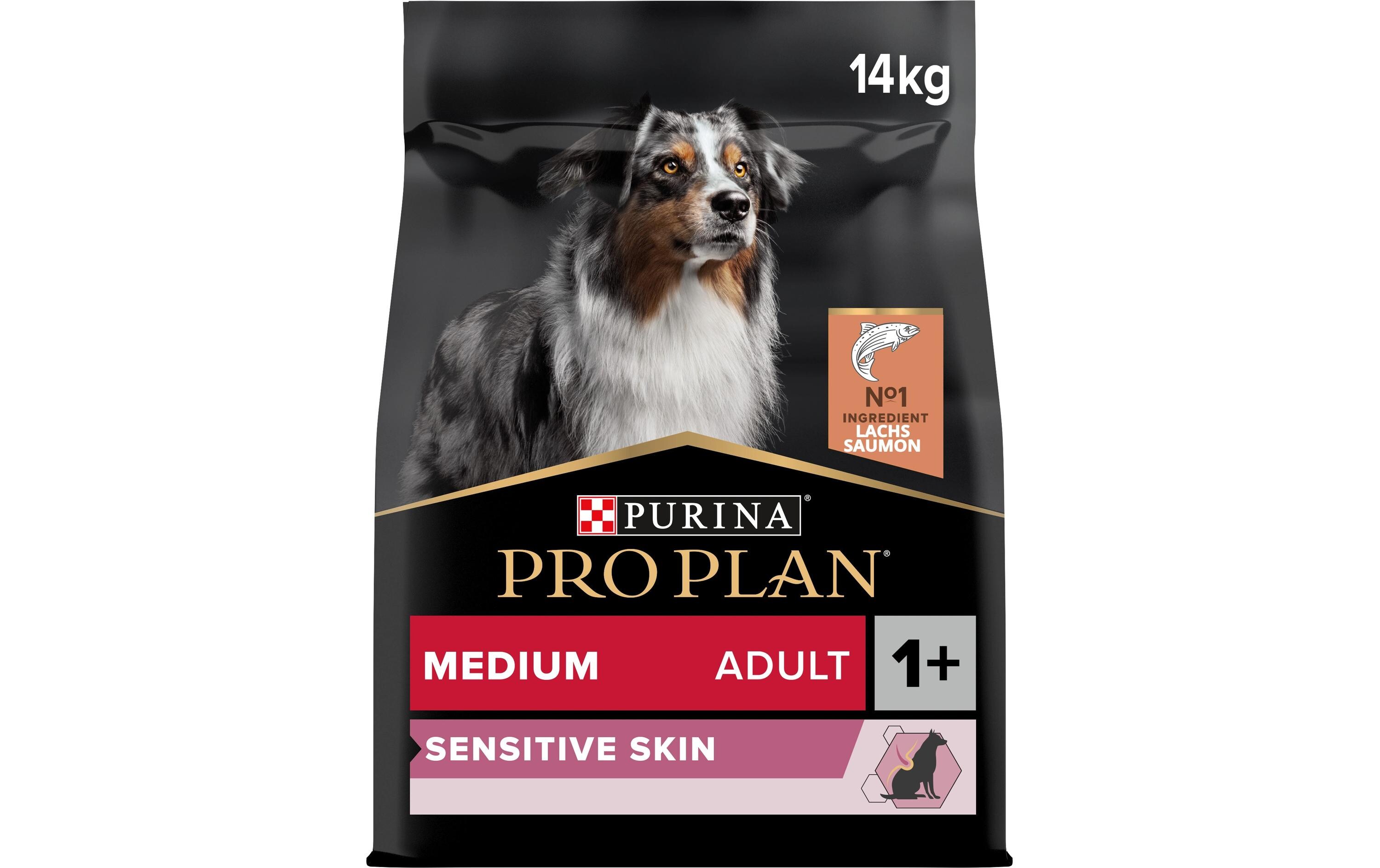 Trockenfutter M Adult Sensitive Skin Lachs, 14 kgAlleinfutter für mittelgrosse Hunde