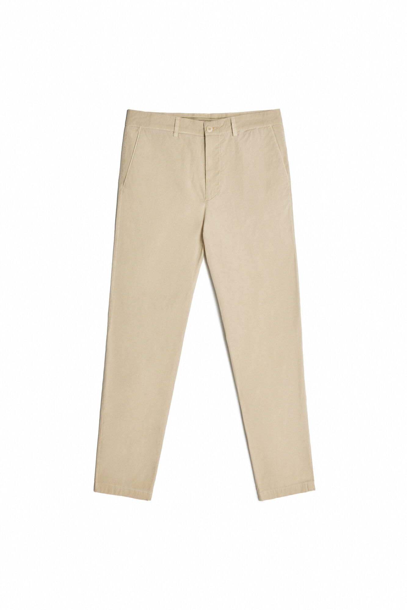 Calça cropped com pregas - Bege