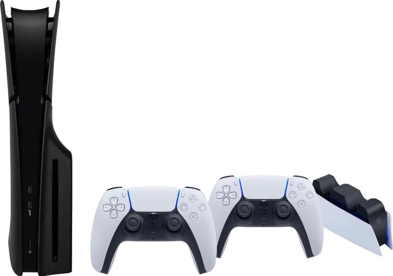 PlayStation 5 Slim Disc Edition - Gameconsole - Zwart - Extra Controller Wit - Oplaadstation
