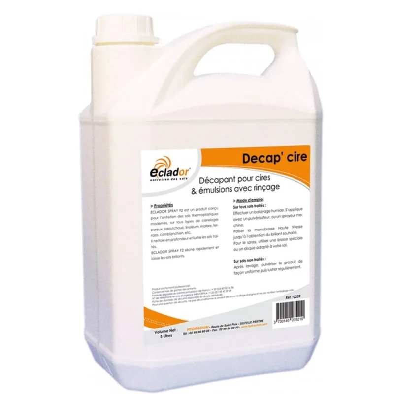 ECLADOR - Décapant sols avec rinçage - Décap'cire - 5L