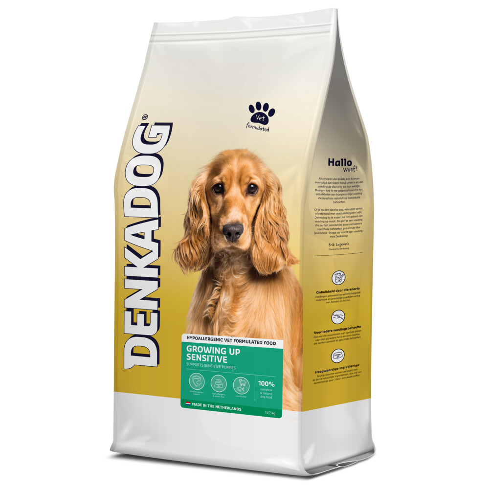 Denkadog Hondenvoer Growing up Sensitive12,5 kg