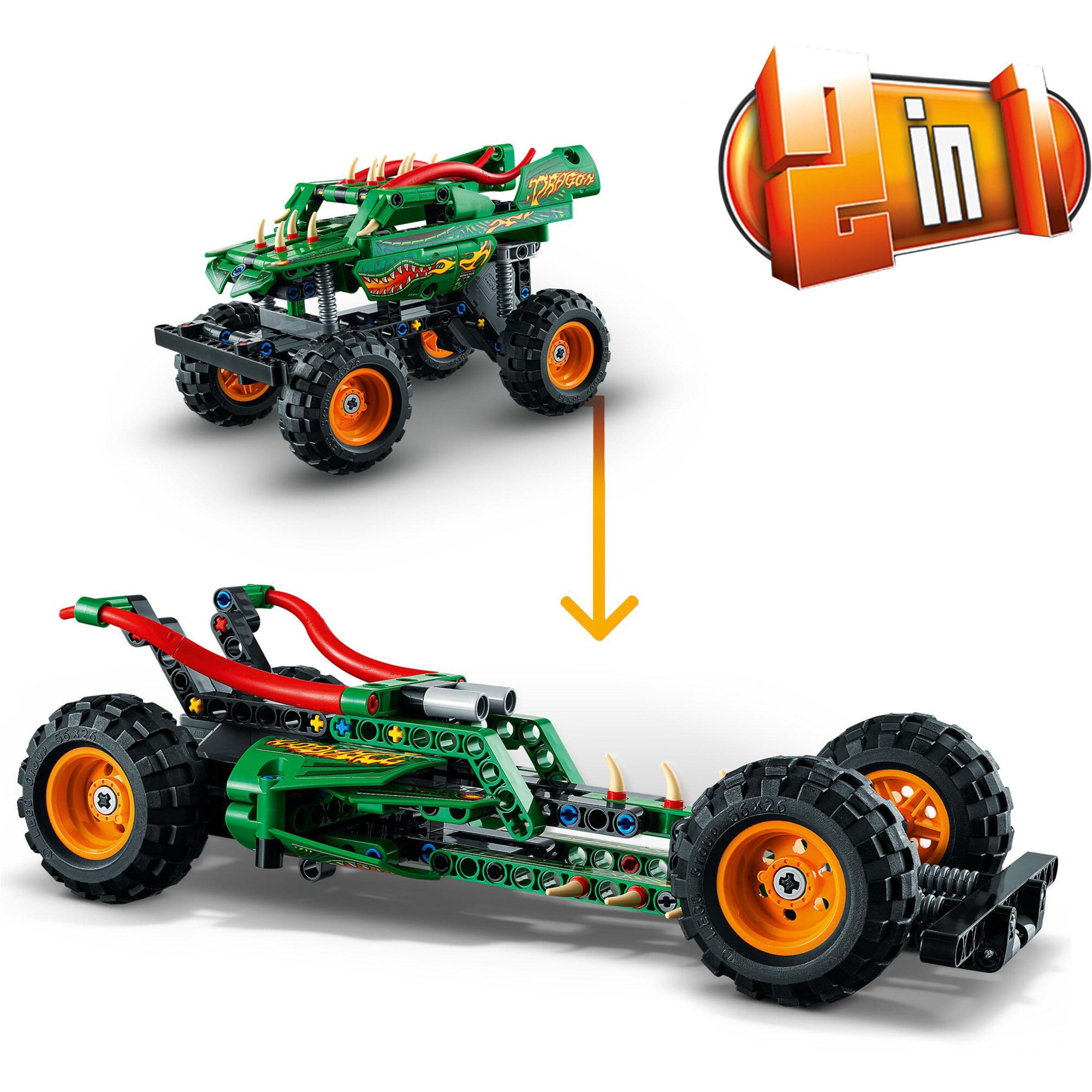 LEGO Konstruktionsspielzeug Technic Monster Jam Dragon