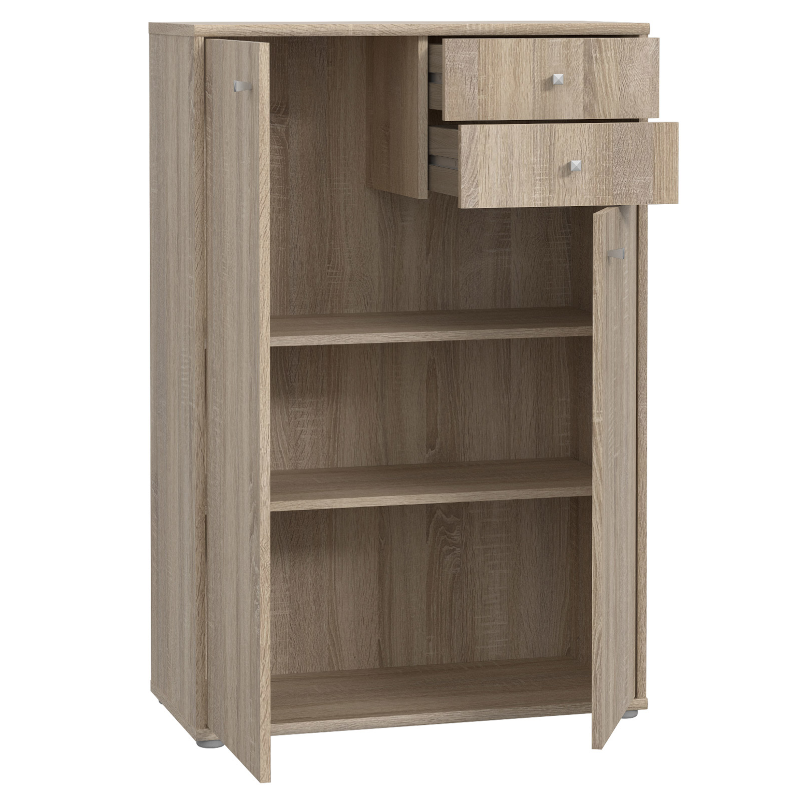 Kommode - Sonoma Eiche - 74 cm breit - 2 Türen - 2 Schubfächer