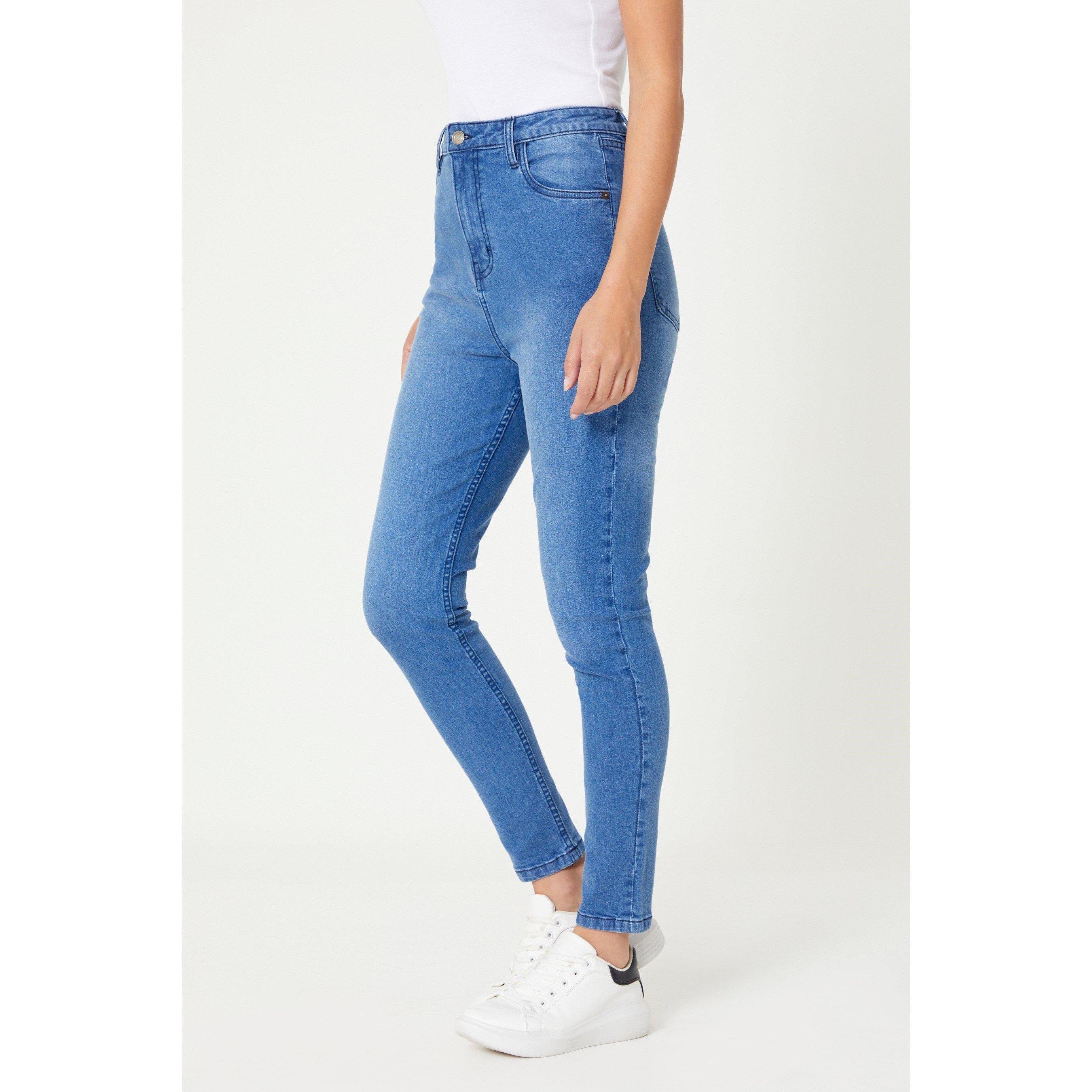 Be You Ladies Hallie High Waist Mid Wash Jean