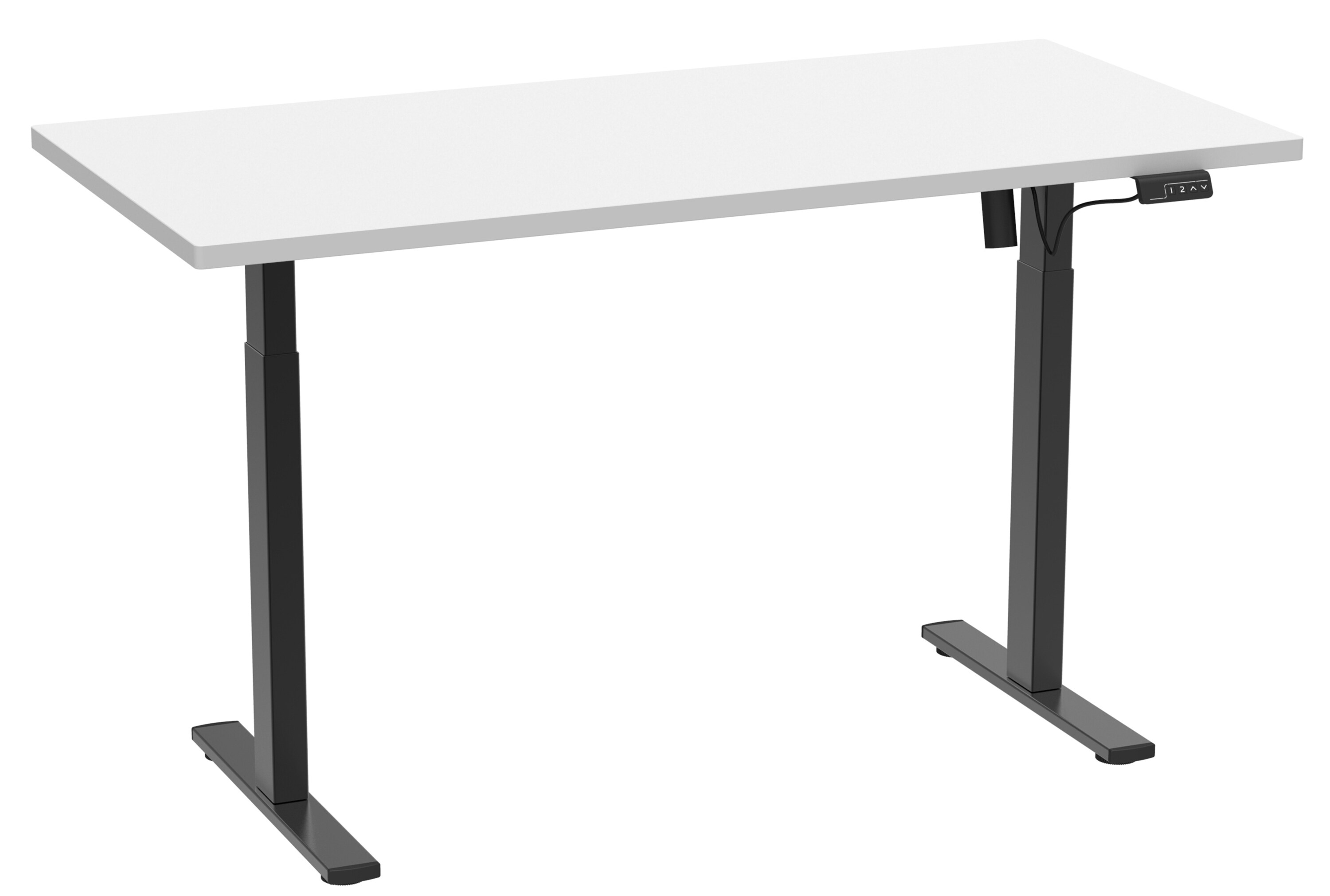 VCM Höhenverstellbarer Schreibtisch stufenlos elektrisch höhenverstellbar Lona 110x50 Schwarz