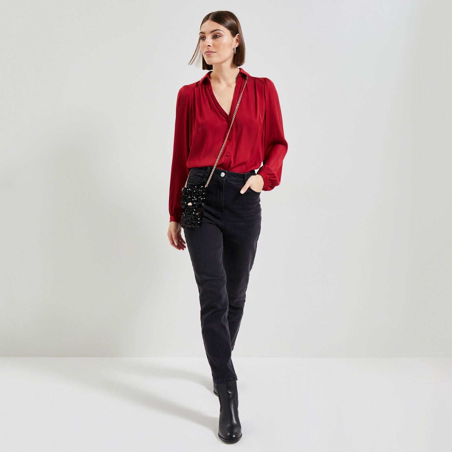 Chemise satinée femme
