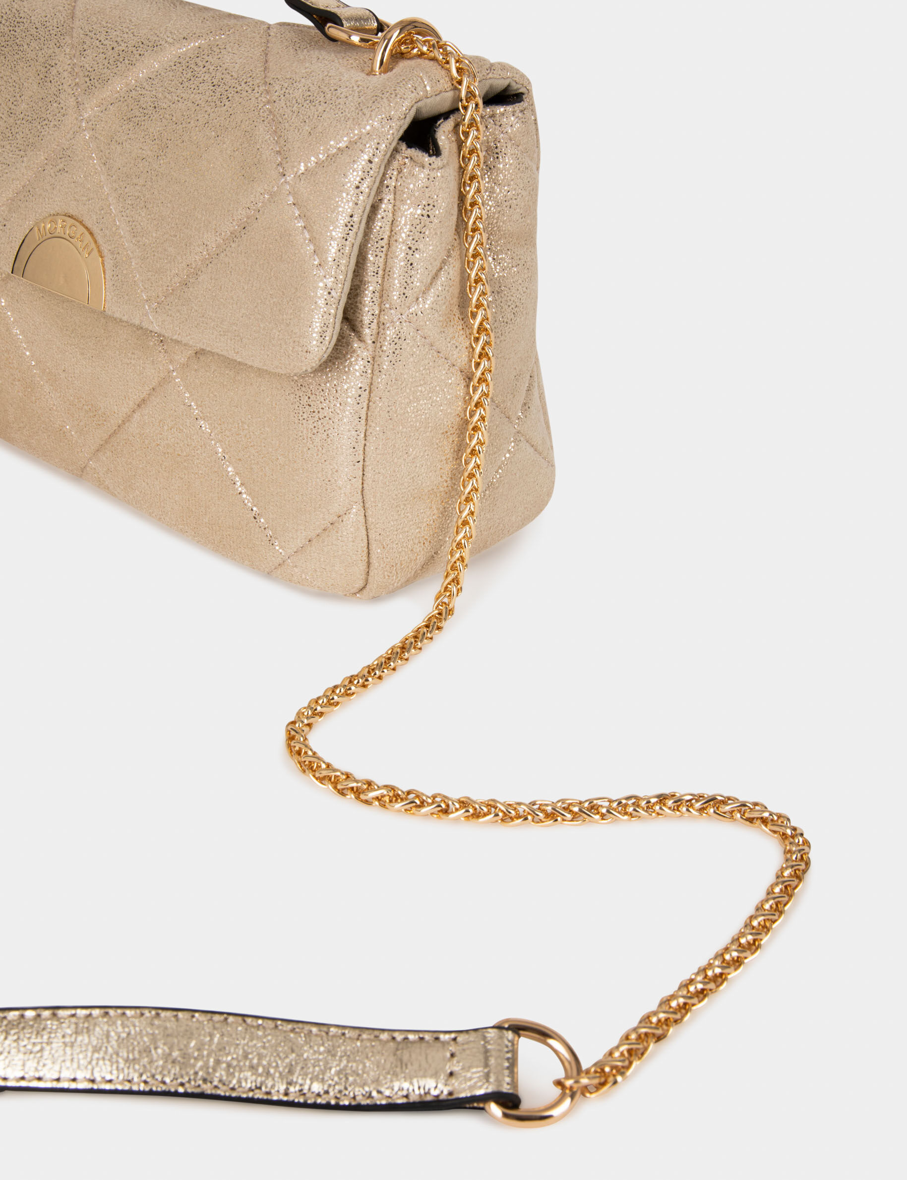Sac pochette matelassé métallisé dore femme - dore