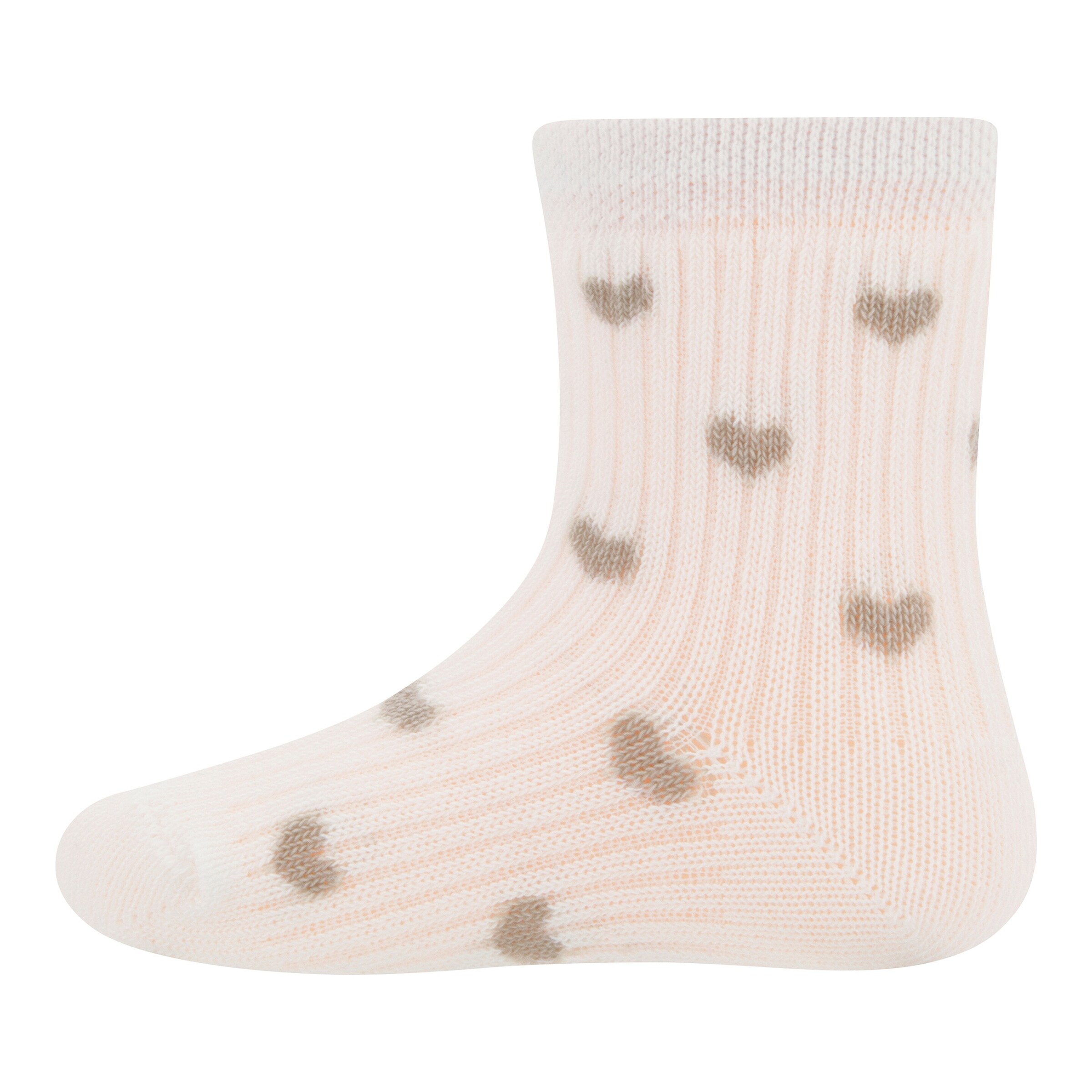 Ewers 2er-Pack Socken Karo Herzen natur/beige