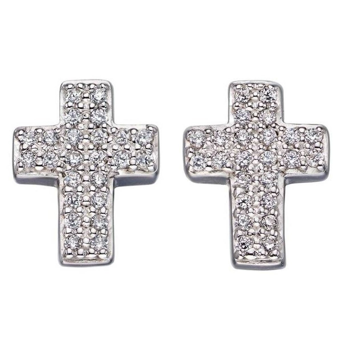 Boucle d'oreille croix en argent 925/1000