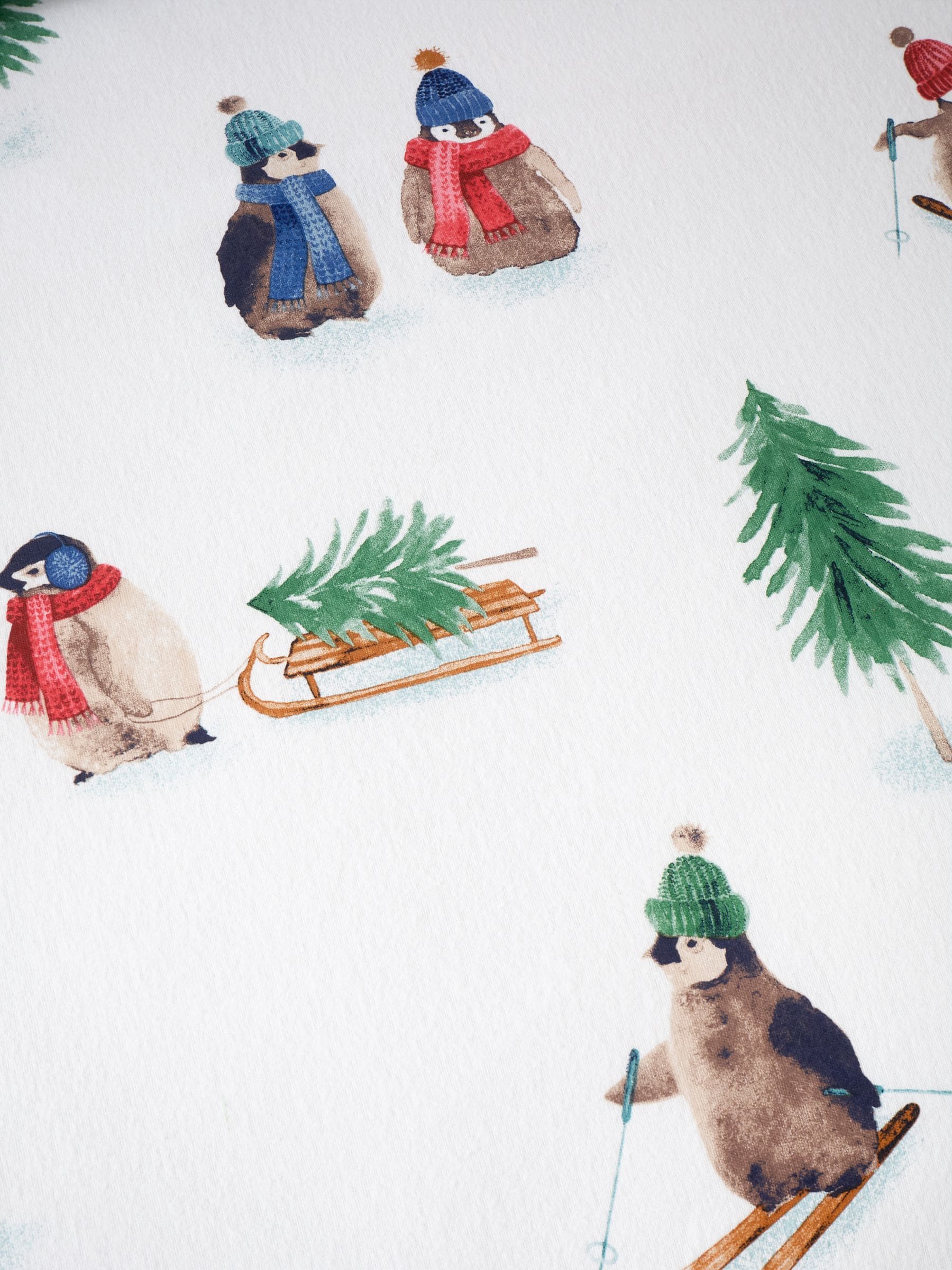 Catherine Lansfield Superzacht 100% geborsteld katoenen Kerstmis Penguin Dekbedovertrek Set