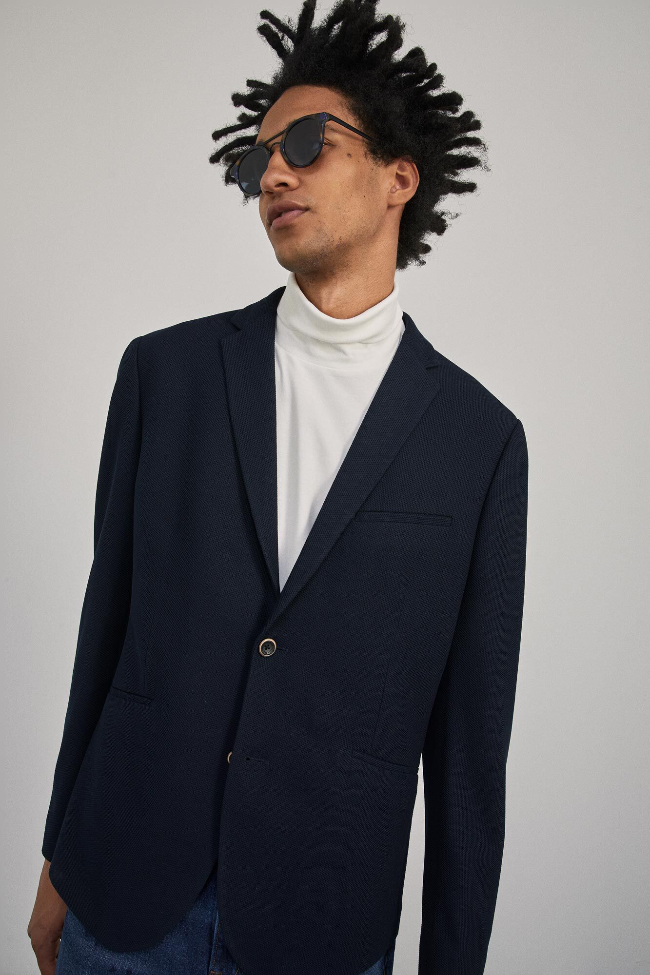 Blazer Partridge Eye - azul marinho