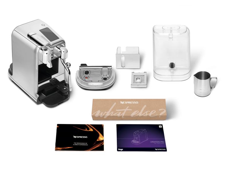 Sage Kaffeemaschine Nespresso Creatista Pro SNE900BSS Silbe Nespressomaschine der Original Line mit elektronischer Milchschaumeinstellung