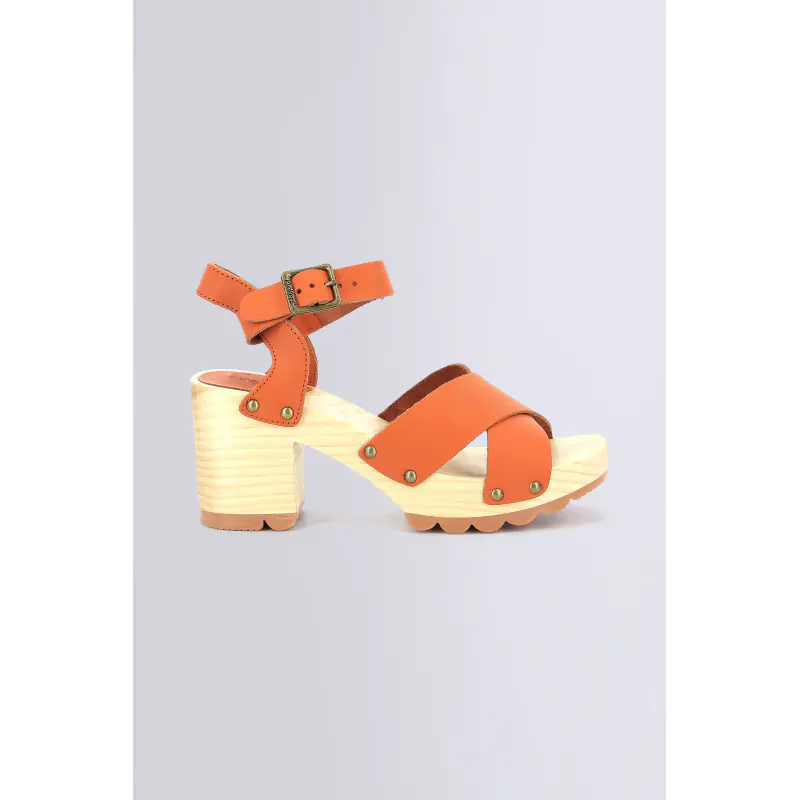 KICK WISE ORANGE BRIQUE SANDALES Cuir Femme