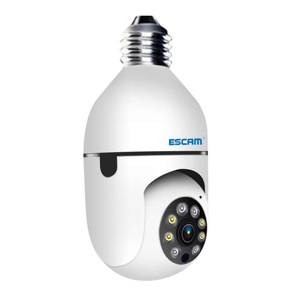 E27 Glühbirne 1080p Mini WiFi IP Kamera 360° mit IR LED Nachtsichtfunktion / Bewegungserkennung / 2-Wege-Audio / Micro SD Kartenslot - Weiss