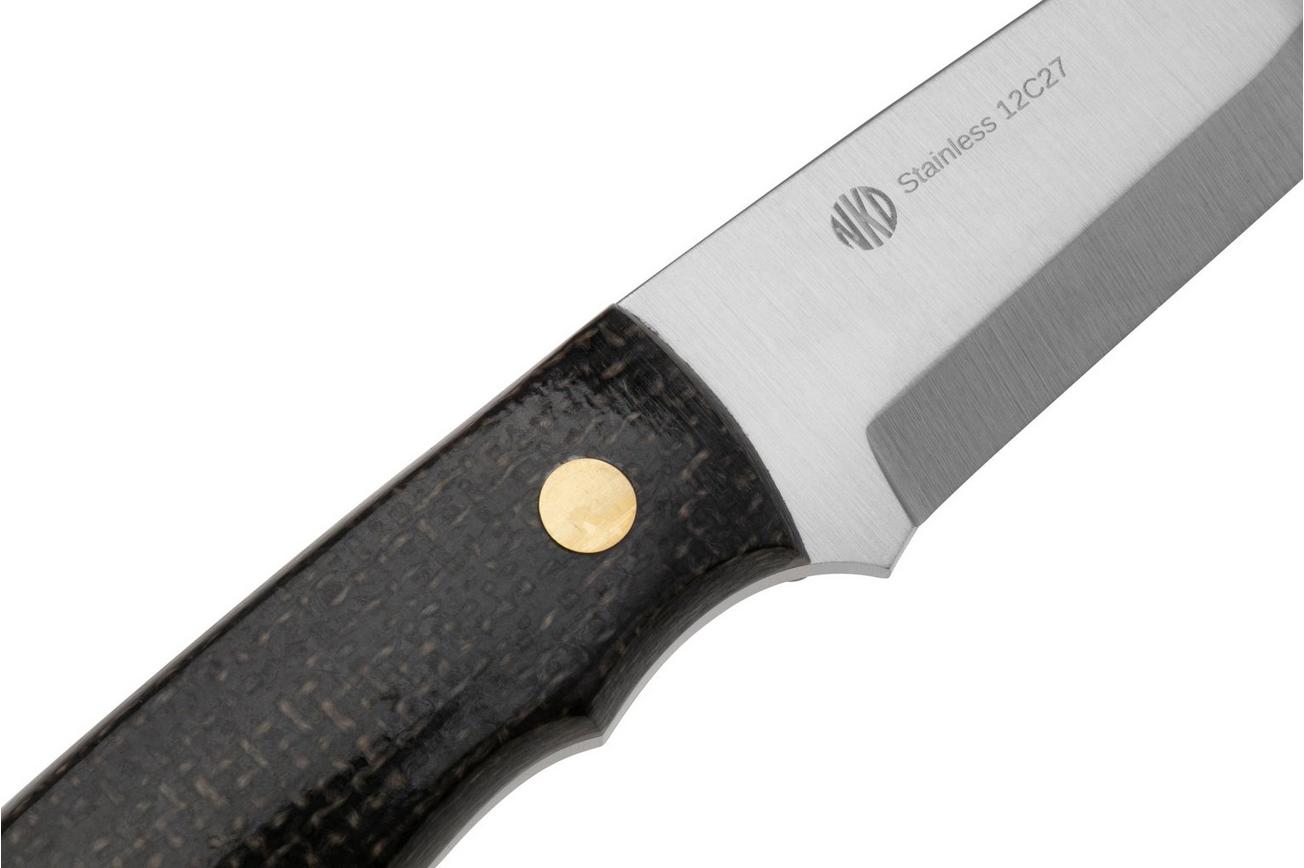 Nordic Knife Design Lizard 75 2037 Scandi, Bison Canvas Micarta, vaststaand mes