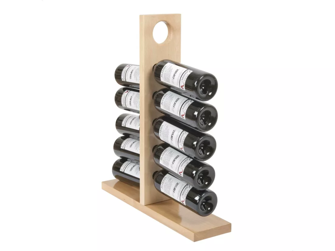 Porte-bouteilles pour 10 bouteilles, finition non vernie