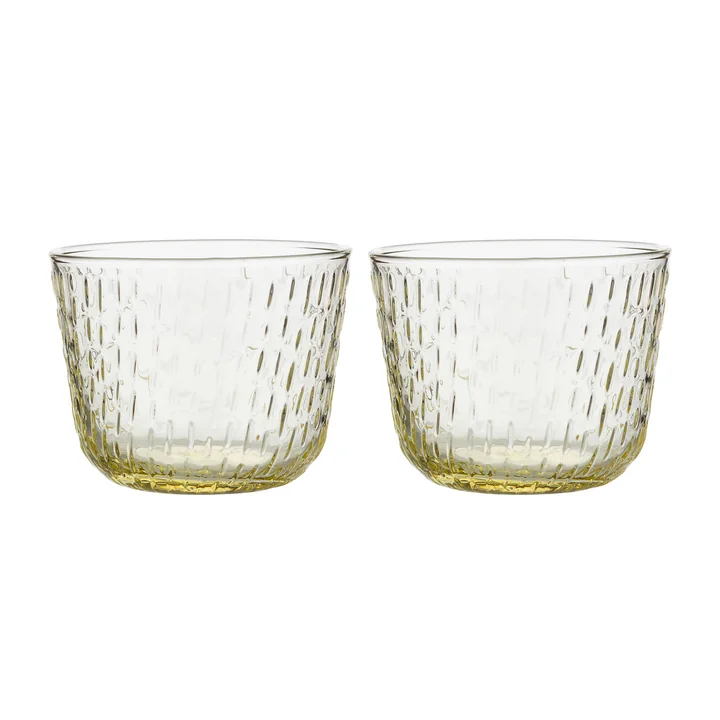 Marimekko - Syksy Glas, 220 ml, pale yellow (2er-Set)