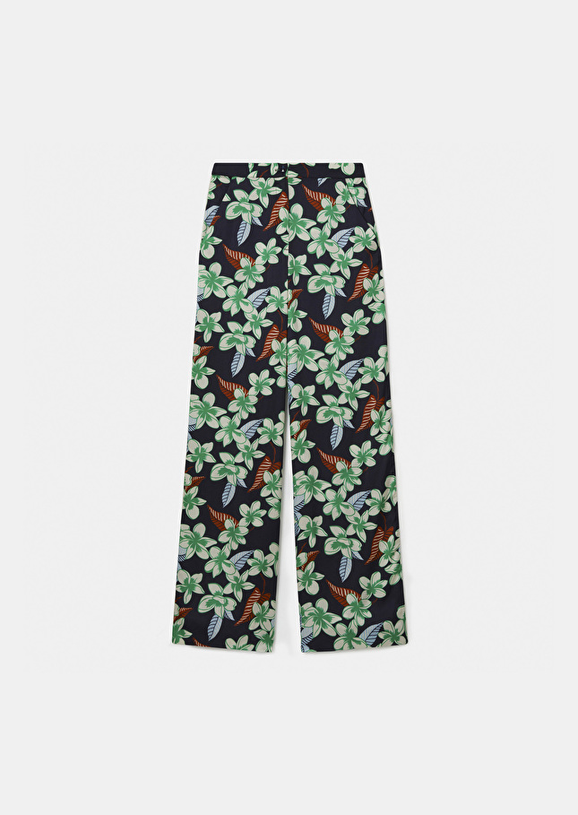 Pantalon Porticciobleu nuit à motif fleurs