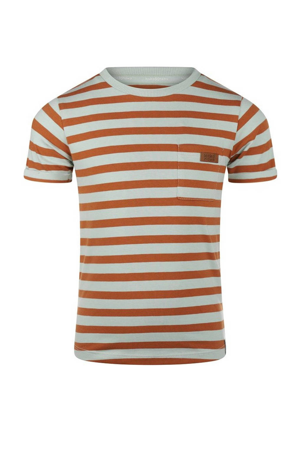 Koko Noko gestreept T-shirt lichtblauw/bruin