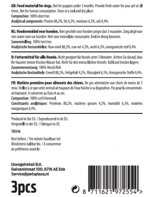 Timo Hert\/Reehuid - Hondensnacks