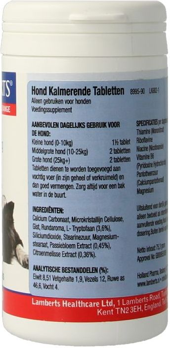 Hond - Kalmerende Tabletten - Dierensupplementen - Voor Honden
