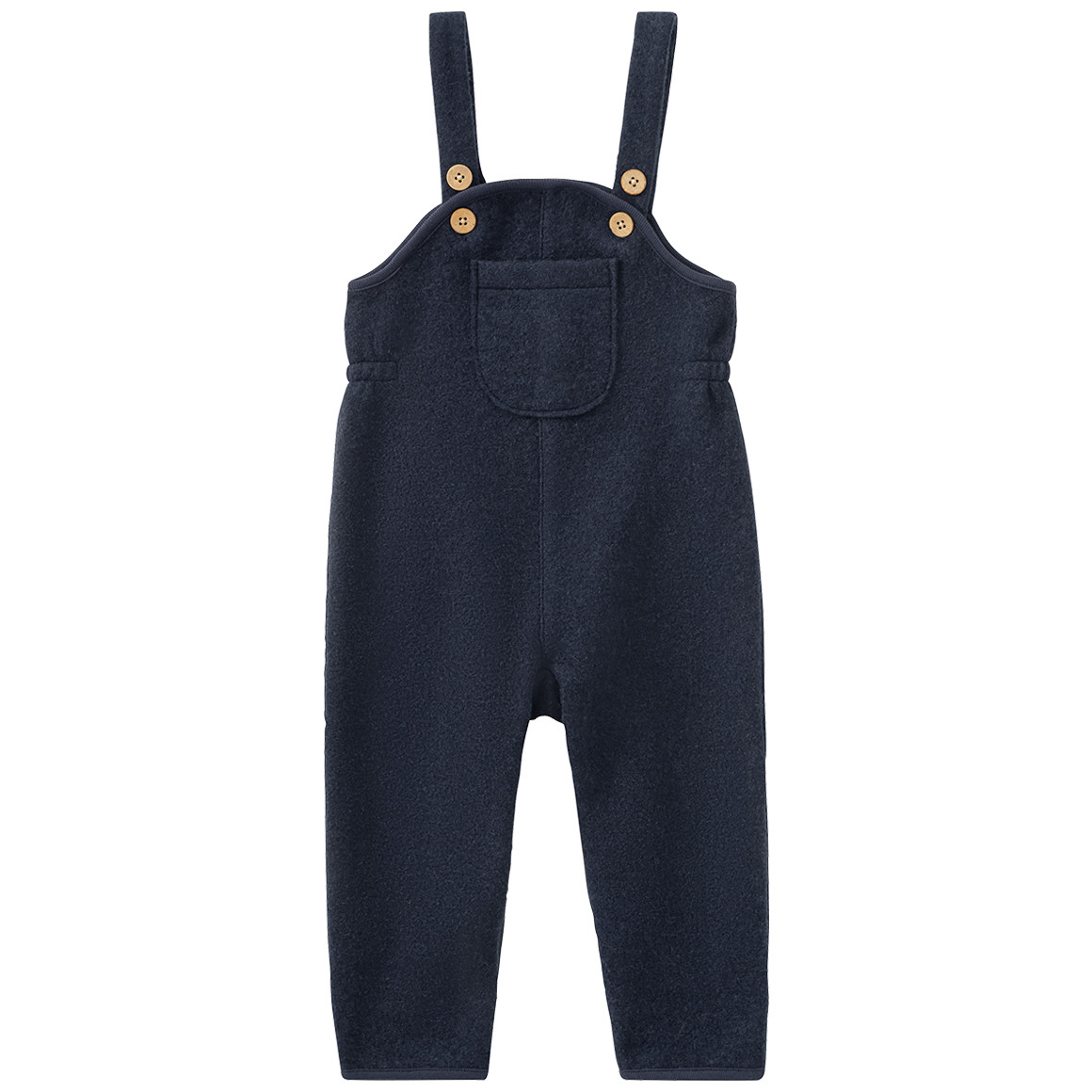 Topomini Pure Collection Baby Wollwalk-Latzhose mit Umschlagbündchen dunkelblau