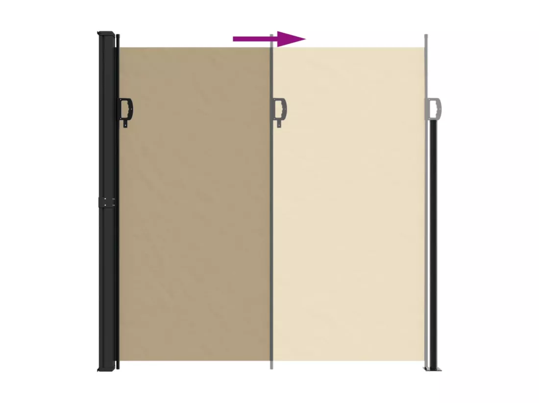 Auvent latéral rétractable beige 200x500 cm
