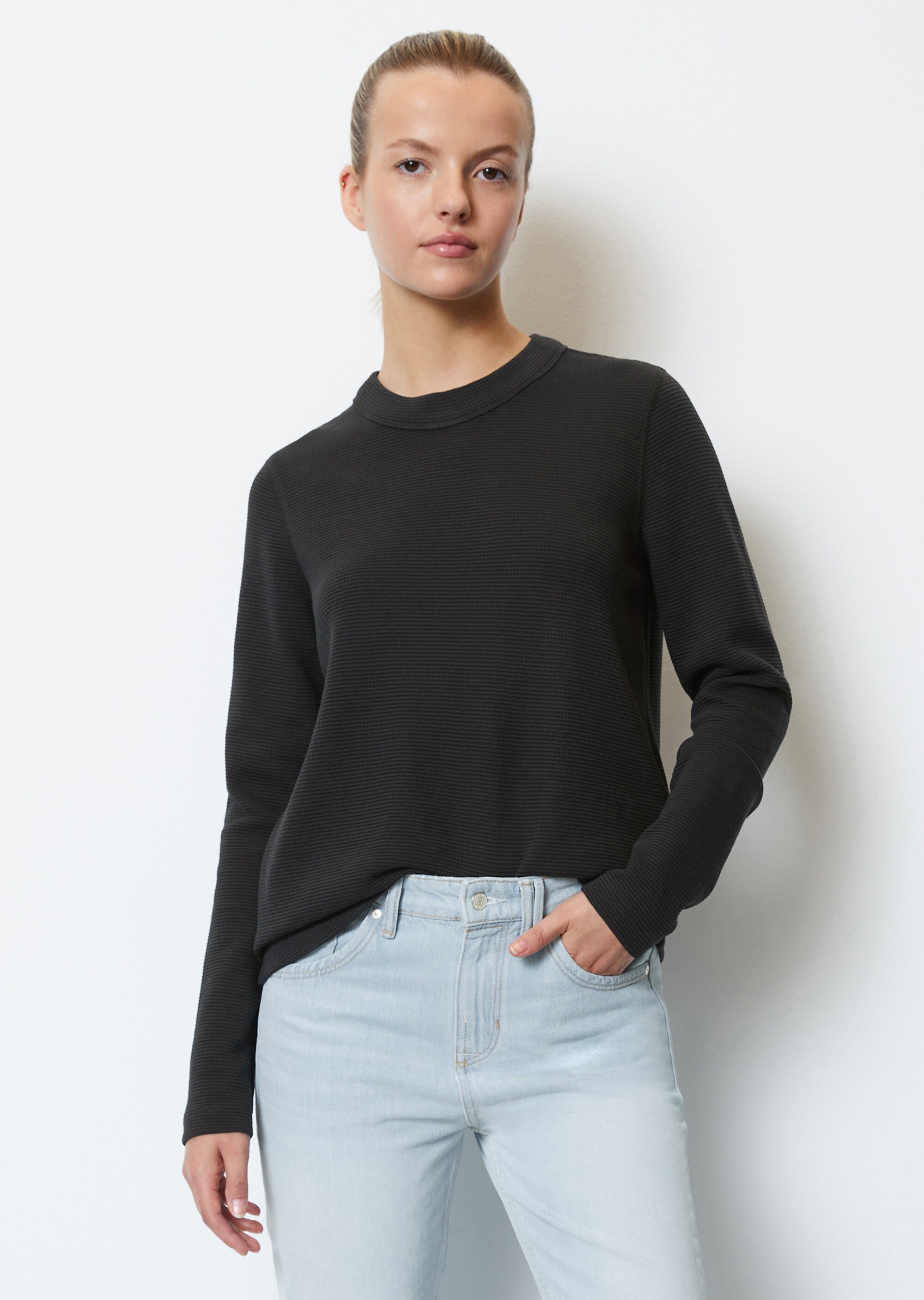 Longsleeve mit Waffel-Struktur aus Organic Cotton