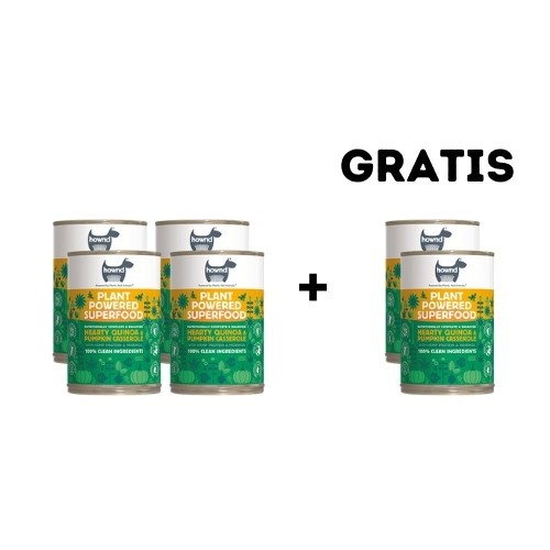 Pacote com 4 unidades + 2 latas grátis de superalimento vegano úmido sabor abóbora.