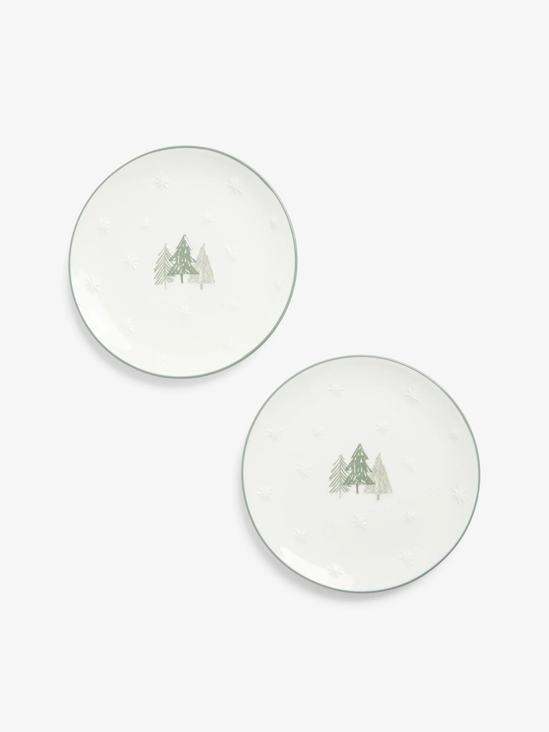 Set van 2 kleine bordjes met kerstboom