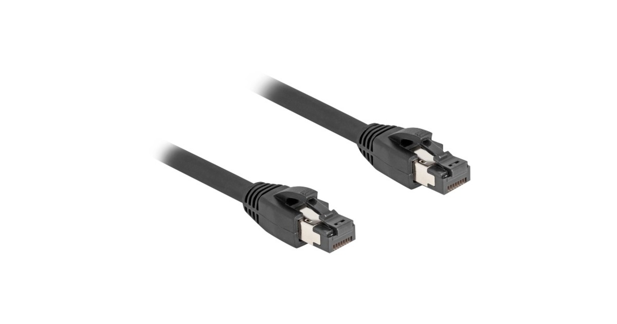 DeLOCKPatchkabel S/FTP, RJ-45 met Cat.8.1  (Zwart, 0,25 meter)