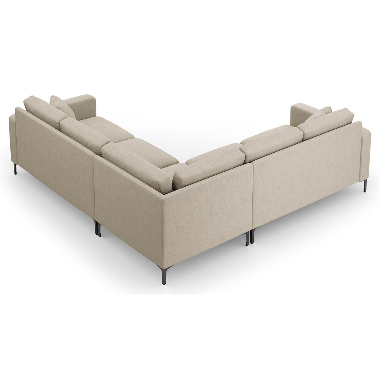Mazzini Sofas Canapé d'angle Symétrique Venus 5 Places beige - 250x238x90 cm