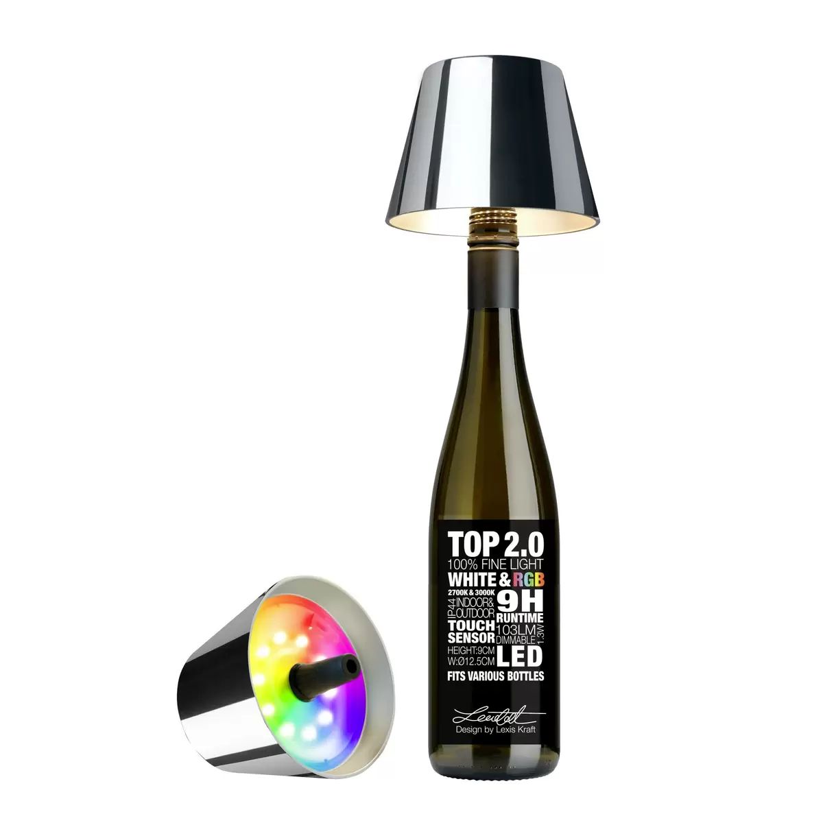 Tischleuchte Sompex Top 2.0 silber RGB Silber