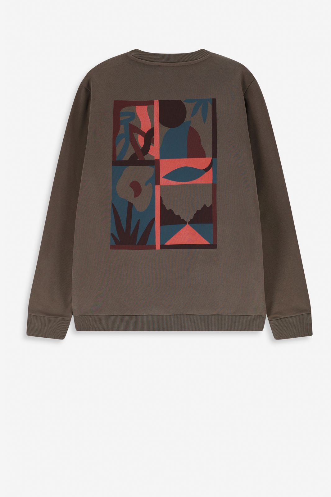 Donkergroene sweater met print